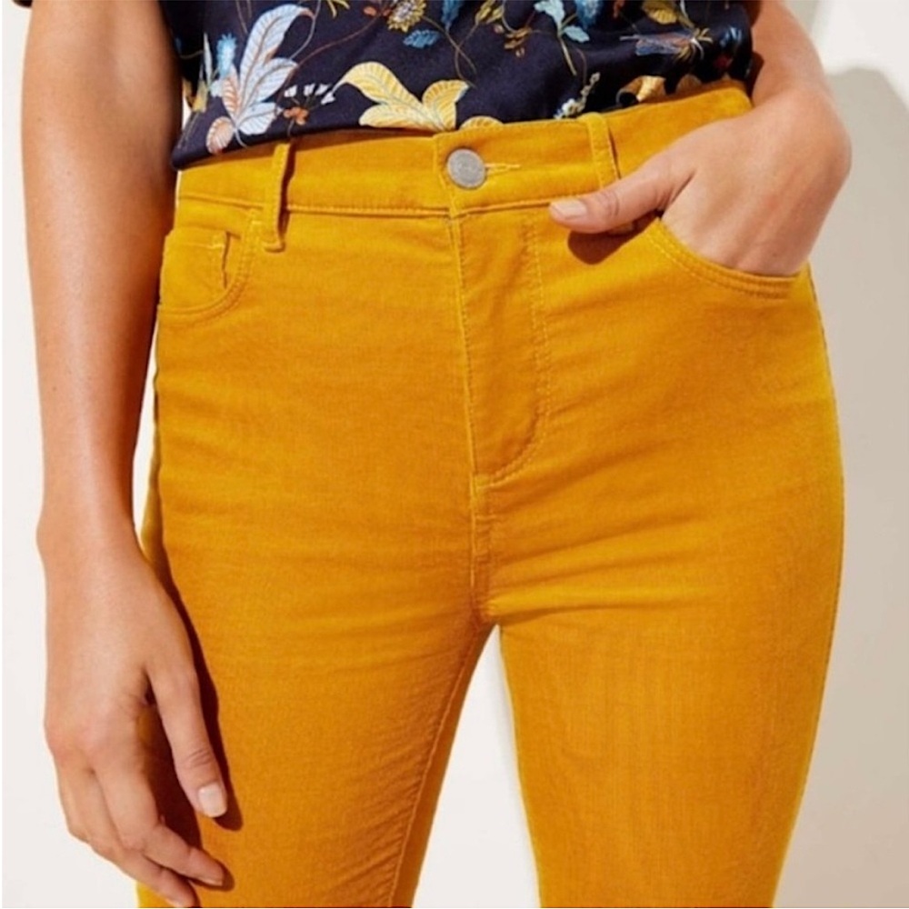 New Ann Taylor LOFT High Waist Skinny Corduroy Pant in mustard yellow Size 30/10